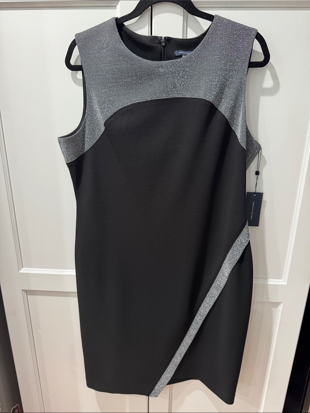 Tommy Hilfiger Black Mini Dress with Silver Panels
